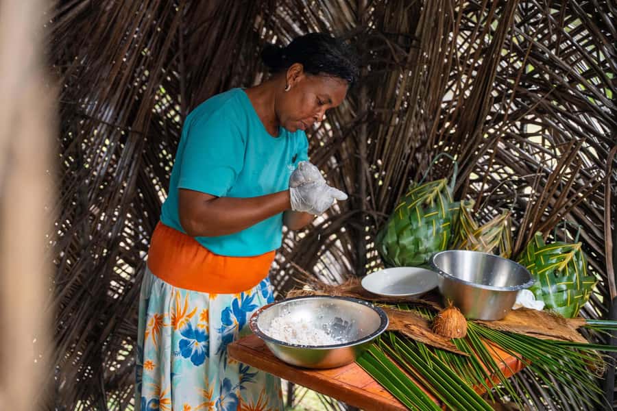 Cap Lazare: Discovery of Seychelles' Traditional Culture - Coconut work you can watch up close